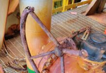 handwheel on the P-74 offshore platform that needed to be replaced