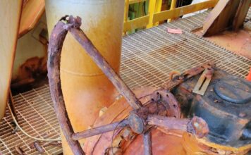 handwheel on the P-74 offshore platform that needed to be replaced