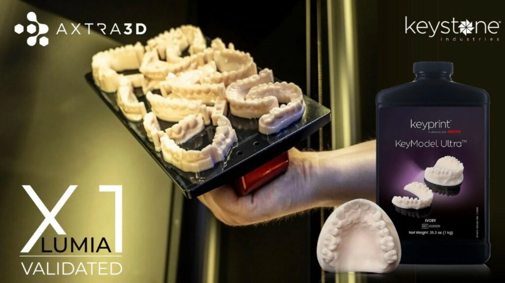 Dental models printed with KeyModel Ultra Ivory on the Axtra3D Lumia X1