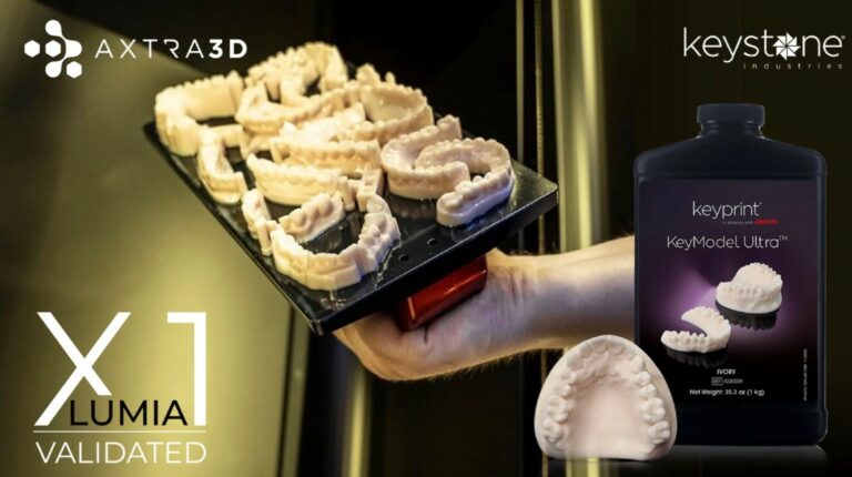 Dental models printed with KeyModel Ultra Ivory on the Axtra3D Lumia X1