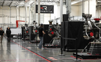 Rocket Lab production environment featuring Rutherford Engines