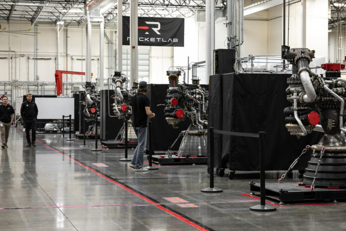 Rocket Lab production environment featuring Rutherford Engines