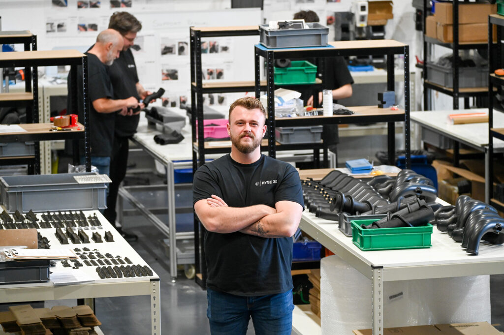 Mitchell Barnes in the RYSE 3D workshop