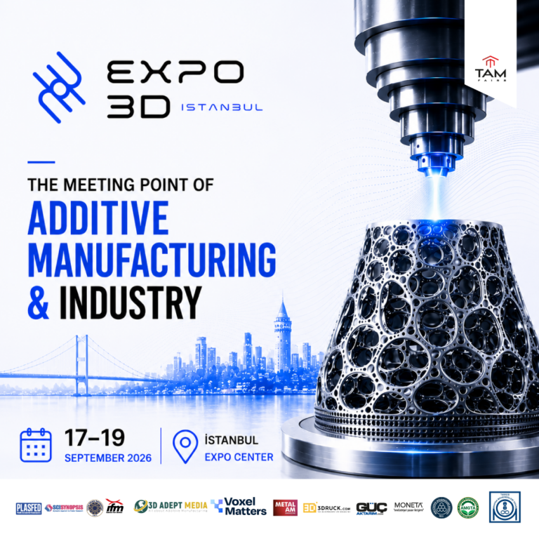 Expo3D Istanbul poster announcing the event on 17–19 September 2026.