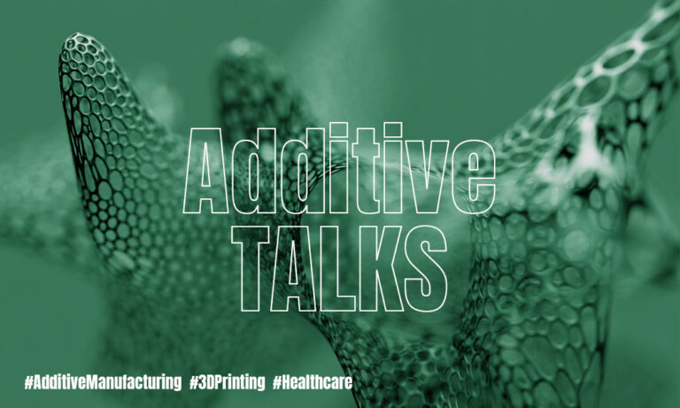 Additive Talks graphic with a green porous structure.