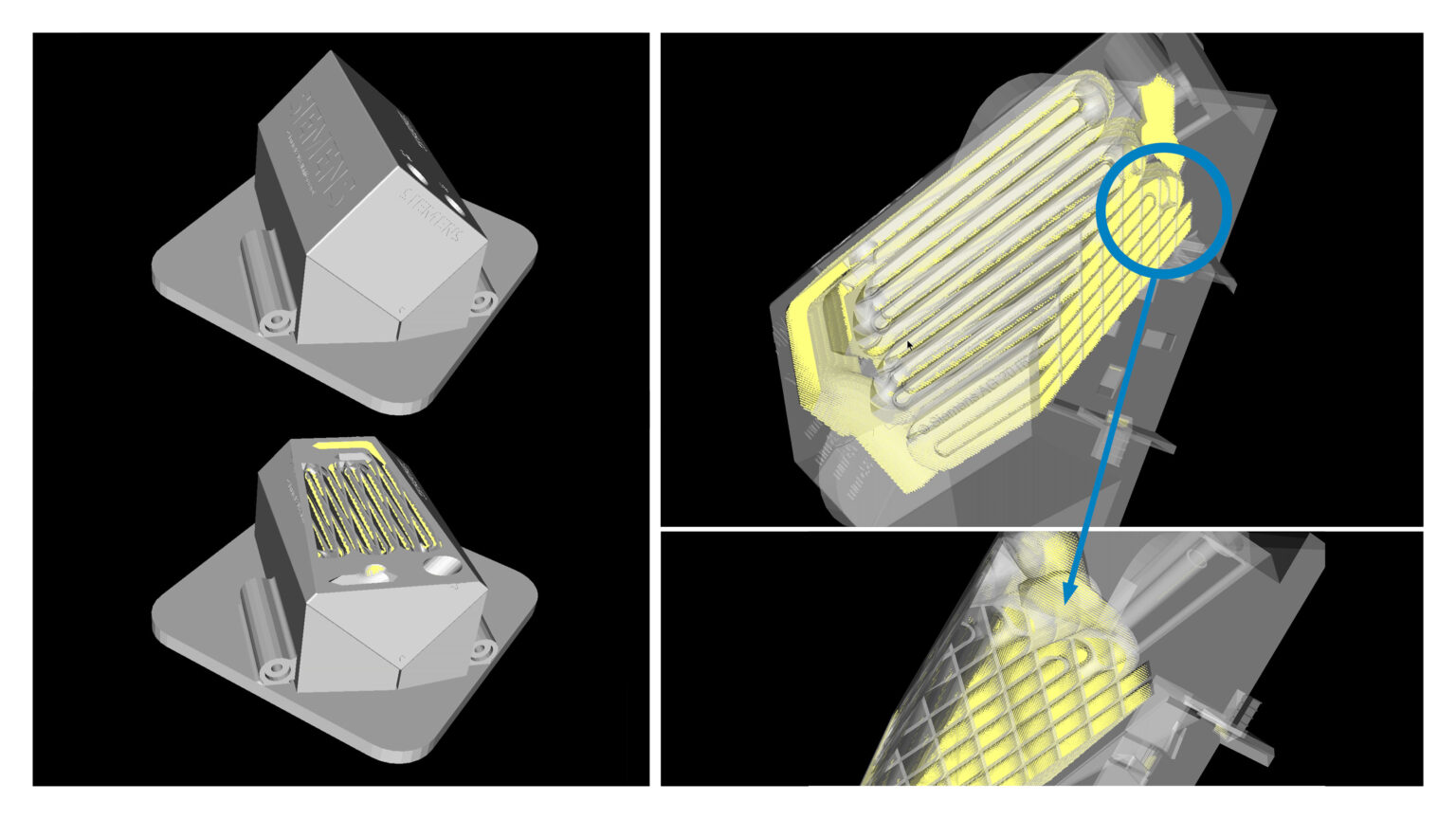 SPR-Pathfinder® PRO enables transparent cross-sections to be created in all planes to identify powder bottlenecks.