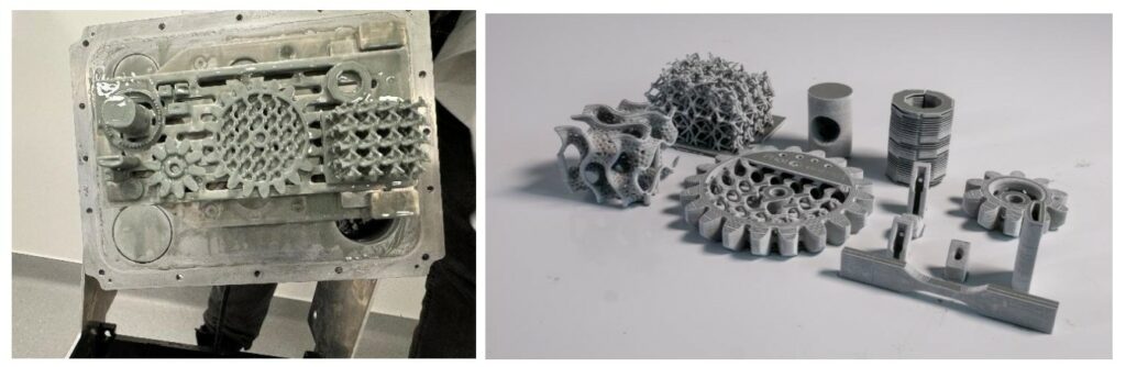 A platform of silicon carbide parts printed onboard the Novespace parabolic flight.