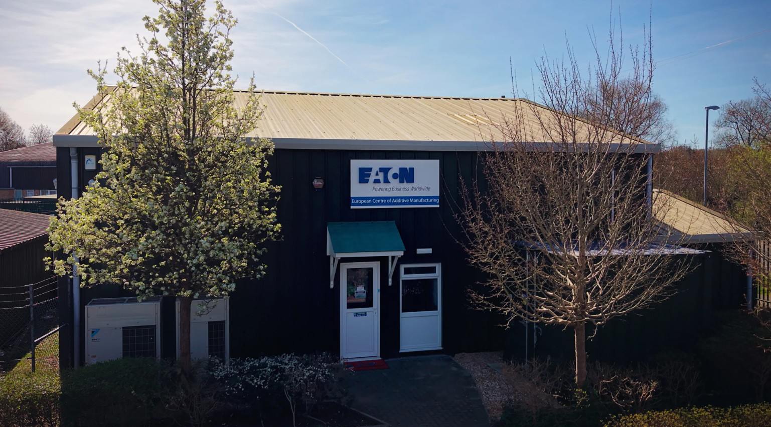 Exterior of an Eaton building.