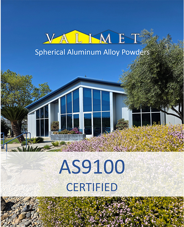 VALIMET announcement showing its building and AS9100 certification.