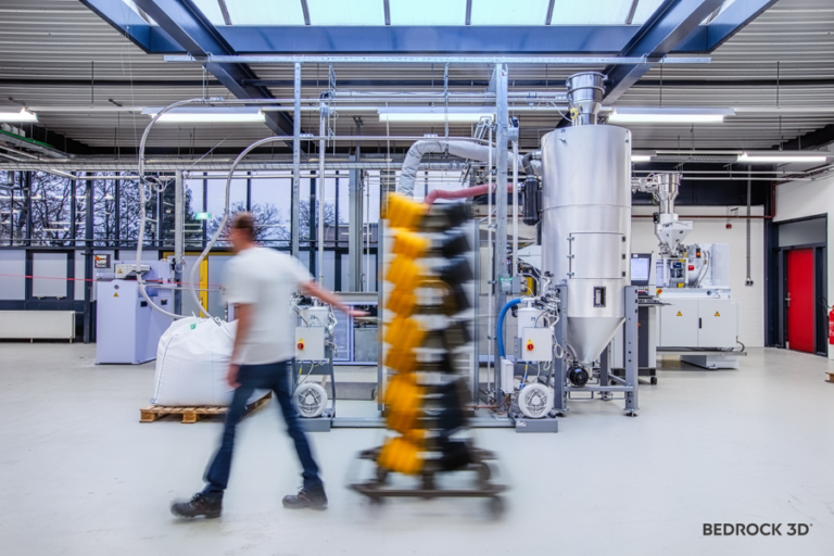 Filament production equipment at BEDROCK 3D.