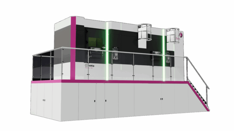 Rendering of the enclosed FormUp 750 metal additive manufacturing system.
