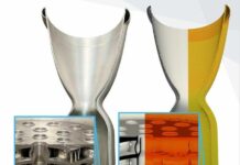 Image courtesy Velo3D. ©2026 Velo3D, Inc. All Rights Reserved. – Thermal simulation of an aerospace part