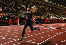 Keely Hodgkinson, wearing her one-of-one Nike speed suit, won the 800m race in a time of 1:56.40 at the Athlos London meet on Friday, September 18.